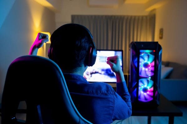 Child enjoying a PC bought by parents from Ginger6