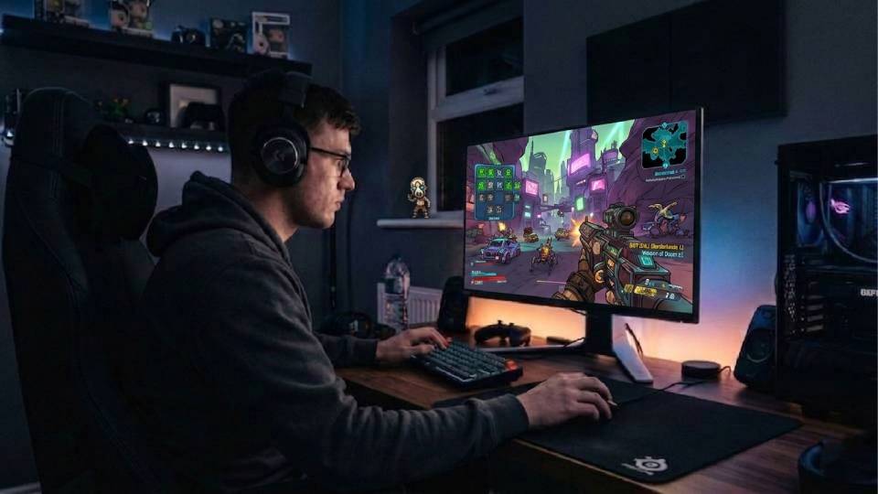 Co-operative gaming setup for Borderlands 4 — group play at 1440p