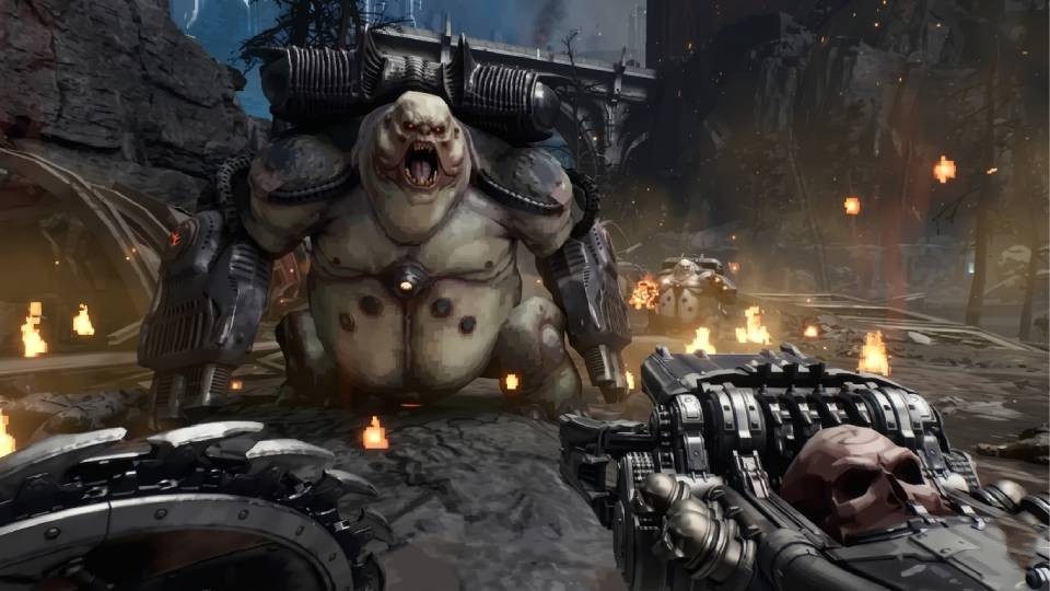 Doom: The Dark Ages high settings — reduced shadow and lighting detail