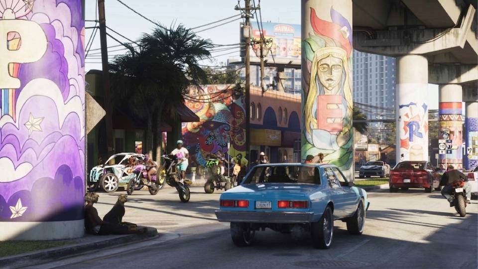 Open world scene at low settings — GTA VI screenshot placeholder until PC launch