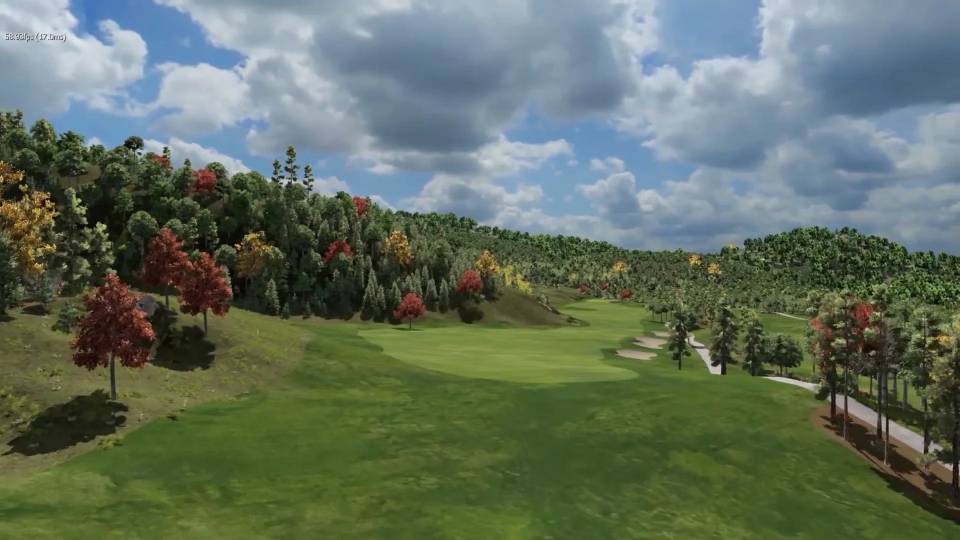 Golf simulator at standard settings — home bay 1080p projector