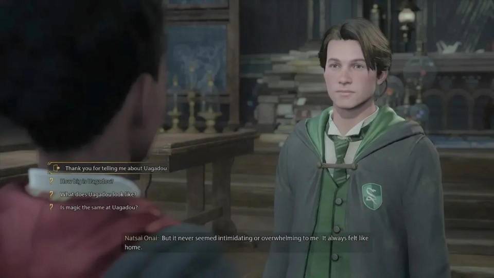 Hogwarts Legacy with ray tracing enabled — accurate reflections and shadow quality in castle corridor