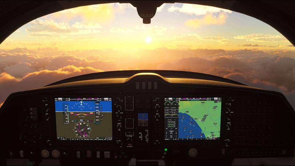 Flight Simulator 2024 at mid-range settings — 1440p high with DLSS
