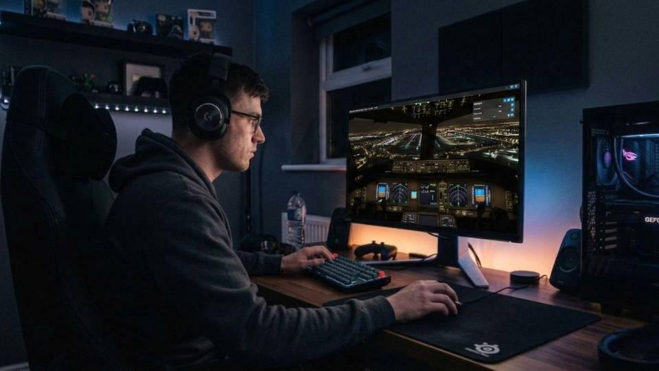 Casual flight sim pilot — home setup, scenic VFR flying