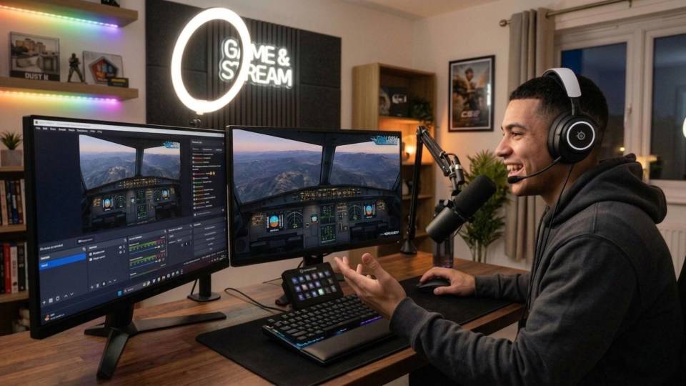 VR flight sim pilot — absorbing cockpit experience in virtual reality