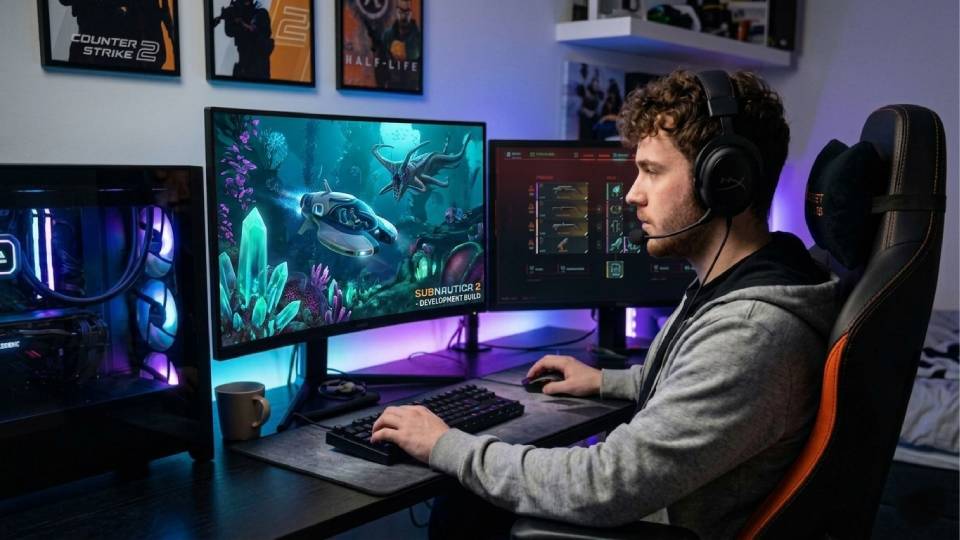 Co-op gaming setup for Subnautica 2 — 4-player underwater survival