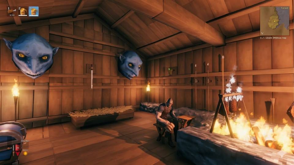 Vanilla Valheim at 1080p medium settings — original stylised visuals