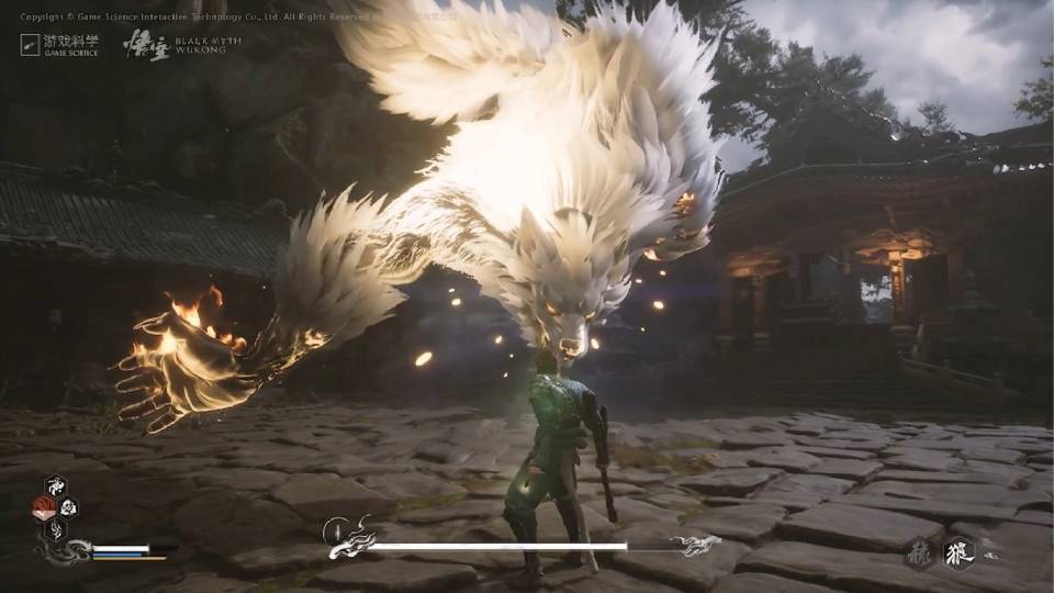 Black Myth: Wukong at medium settings — simplified geometry and reduced lighting quality