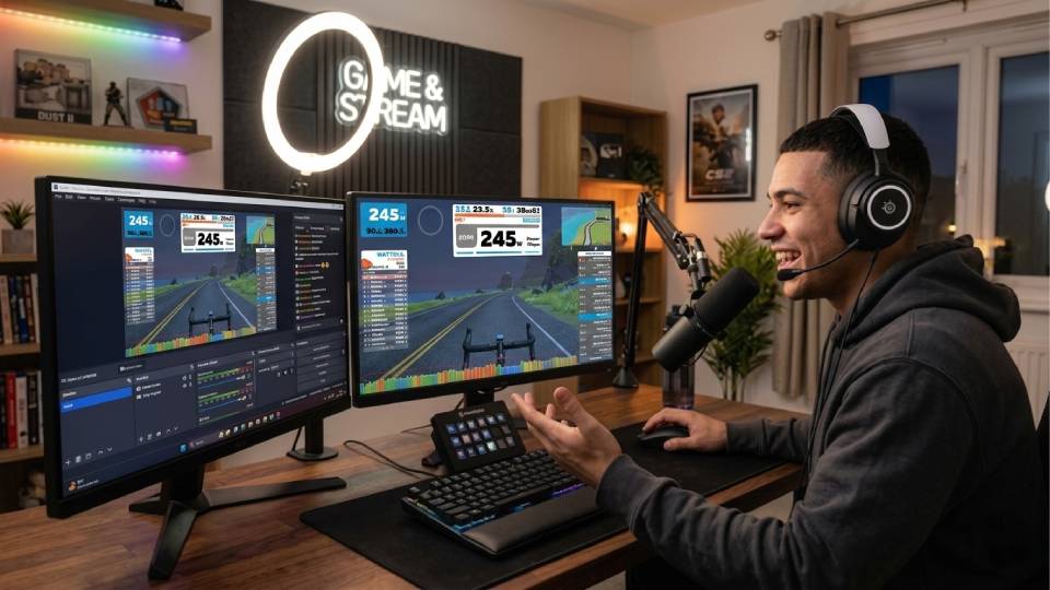 Cycling content creator — streaming Zwift sessions