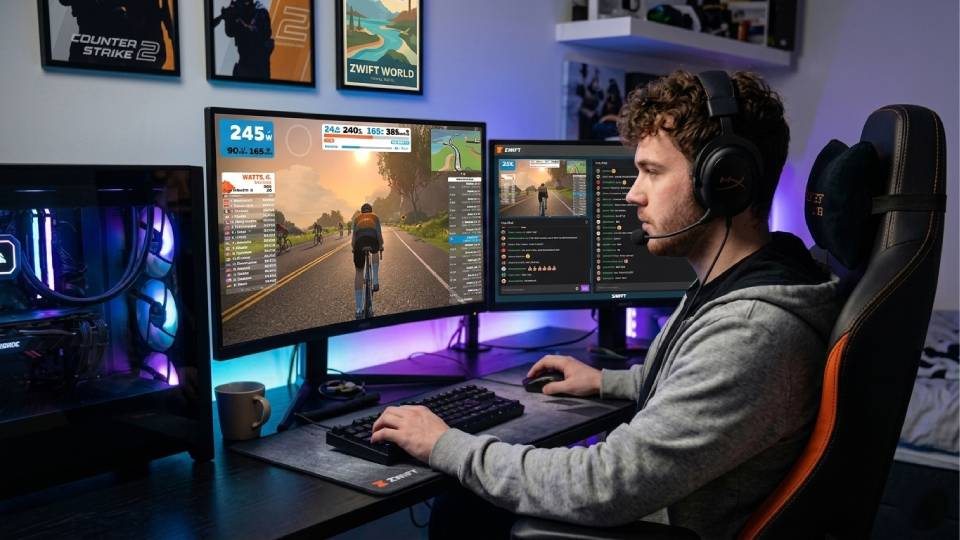 Cyclist who also games — one machine for both