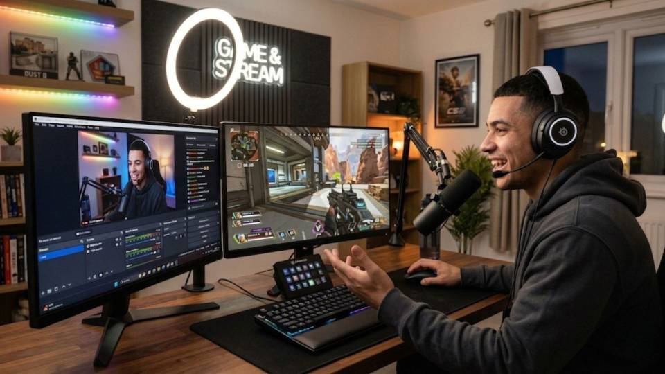 Apex Legends ranked player at 240Hz desk setup with Ginger6 gaming PC