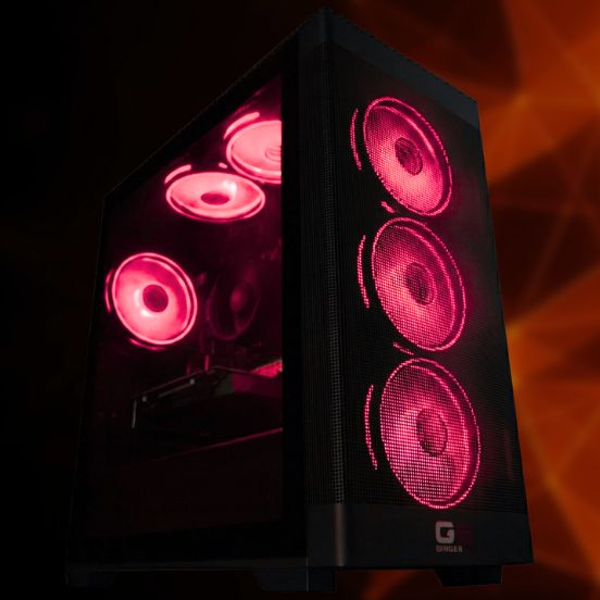 Ginger6 AMD Radeon RX 7600 gaming PC hand-built in Wolverhampton, entry-level 1080p build with clean cable management