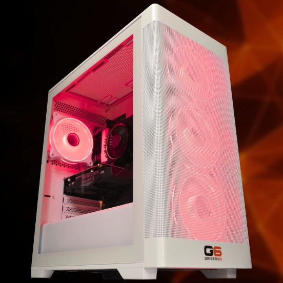 Ginger6 AMD Radeon RX 9060 XT gaming PC hand-built in Wolverhampton, mid-range 1080p to 1440p build with clean cable management