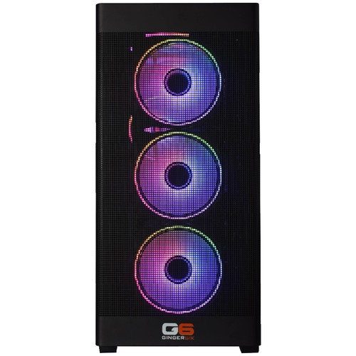 Interior of the G6 Storm X2, AMD Radeon RX 9060 XT seated on the Gigabyte H610M K V2