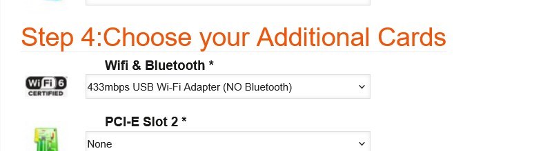 Step 4 Additional Cards of the Intel Core Ultra Custom Gaming PC configurator